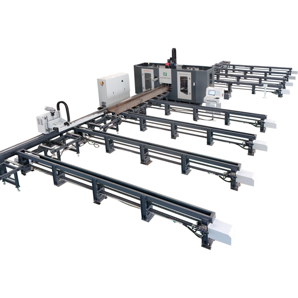 CNC High Speed Drilling Machine BHD1005-3 processing heavy duty H-beams with hydraulic clamping