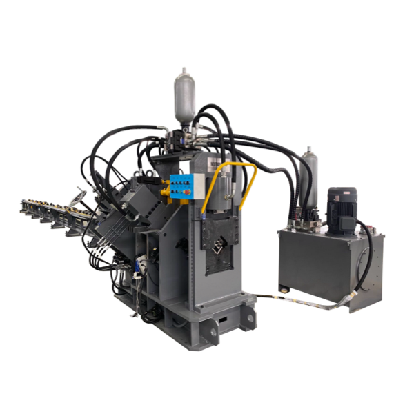 Heavy-duty CNC Punching Marking and Cutting Machine for Angles Model APM1010 performing structural steel fabrication